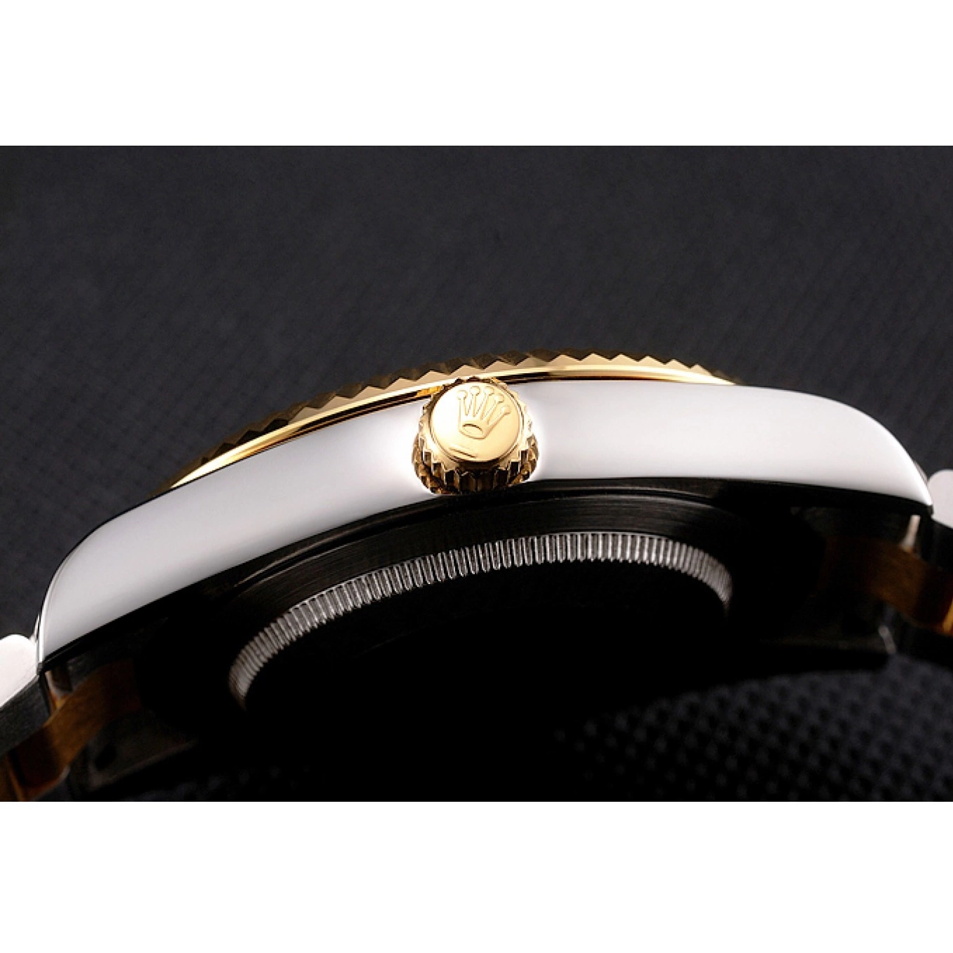 Best AAA Replica Sites White Tone Bracelet Dial Rolex Stainless Two Gold Case Datejust Bezel Gold Steel Swiss 0710